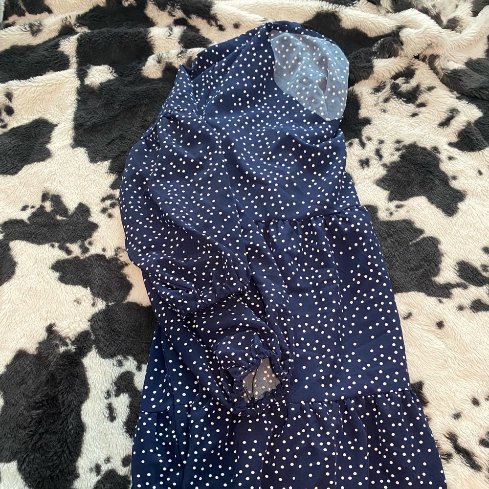 amazon polka dot navy dress